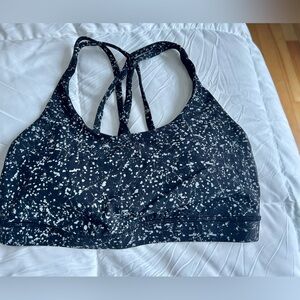 Lululemon size 10 energy bra Black Speckled reflective Sports Bra